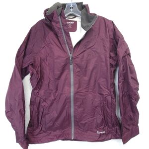 Simms Womens Jacket Hooded Full Zip Fishing Coat Rain Coat Purple Size Large